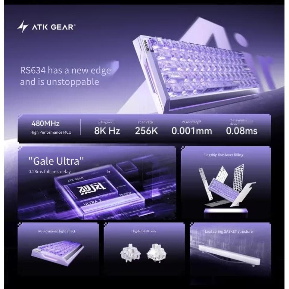 Teclado Mecânico Para Jogos Com Interruptor Magnético De Ar ATK GEAR RS63