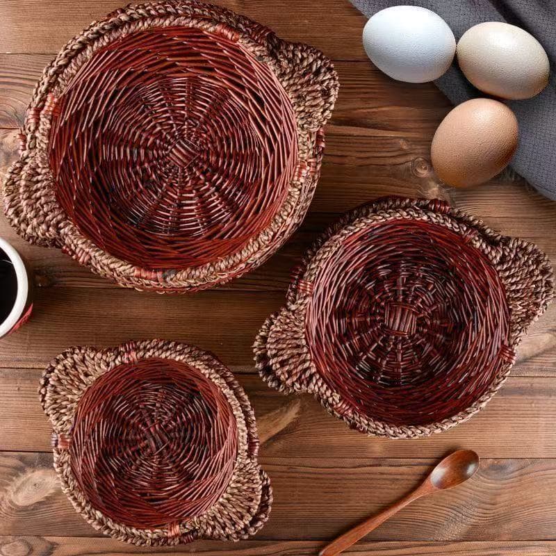 Caçarola almofada de isolamento comercial Rattan Claypot bandeja de arroz Base Anti-escaldante Hotel redondo orelha dupl