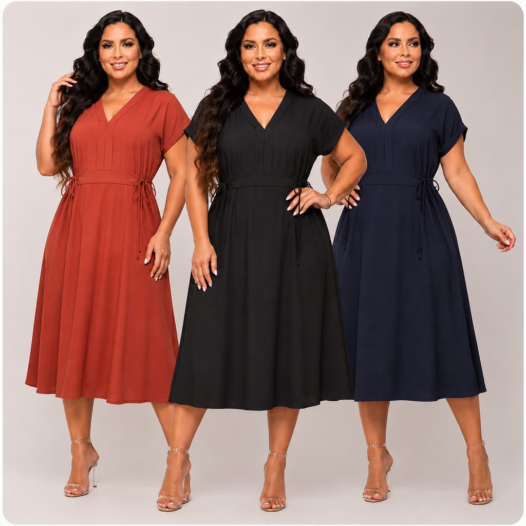 Vestido Midi Feminino Tecido Dunas Soltinho Leve Confortável Elegante Casual Verão Ajuste Lateral Fresco