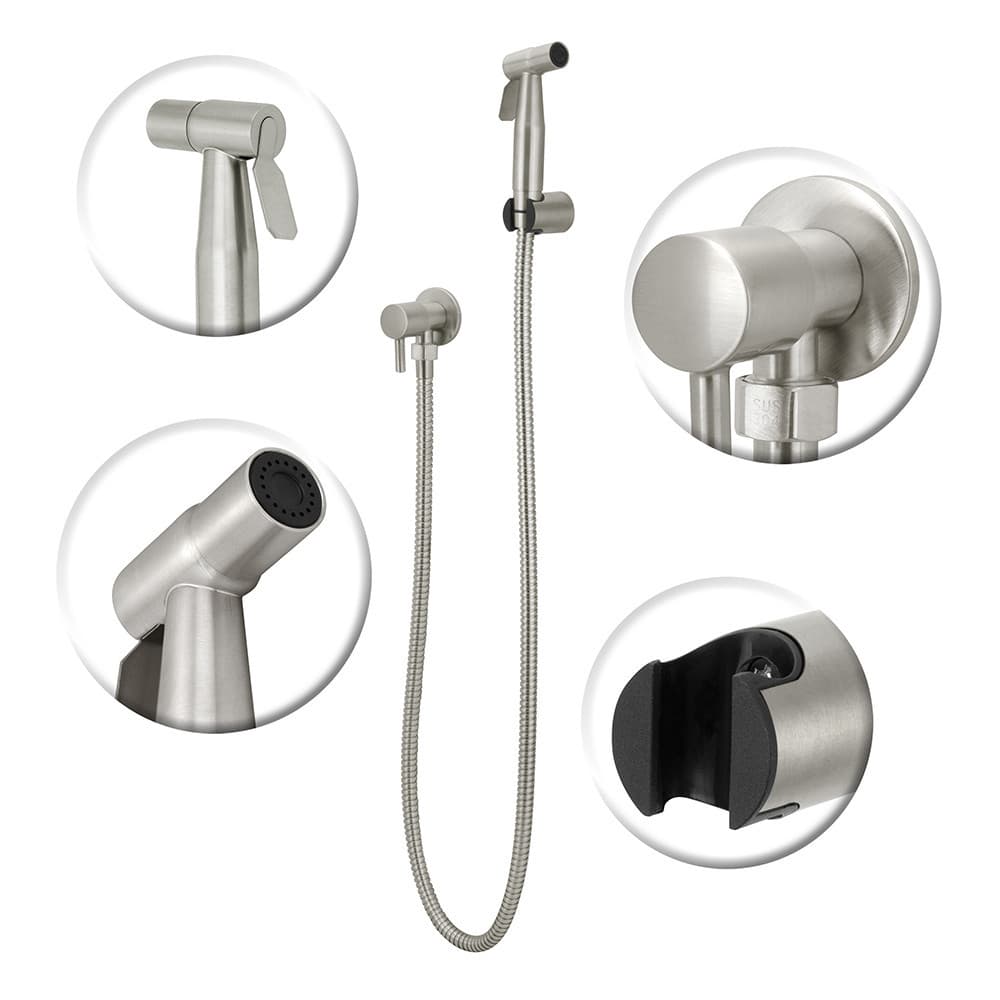 Ducha Higiênica Banheiro Aço Inox 304 Escovado Completa 1/4v