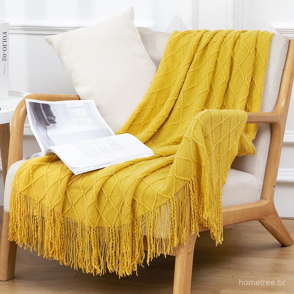 Manta Sofá Nórdica - Cobertor Tricô Casaco Ar Condicionado 130×180cm 650g