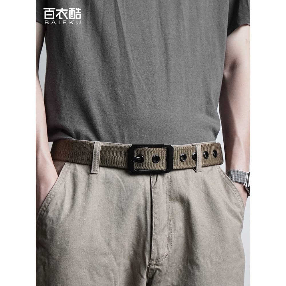 2026 novo estilo Baiyi legal cinto de lona masculino cinto de pano Jeans cinto de pano cinto de pano20260719