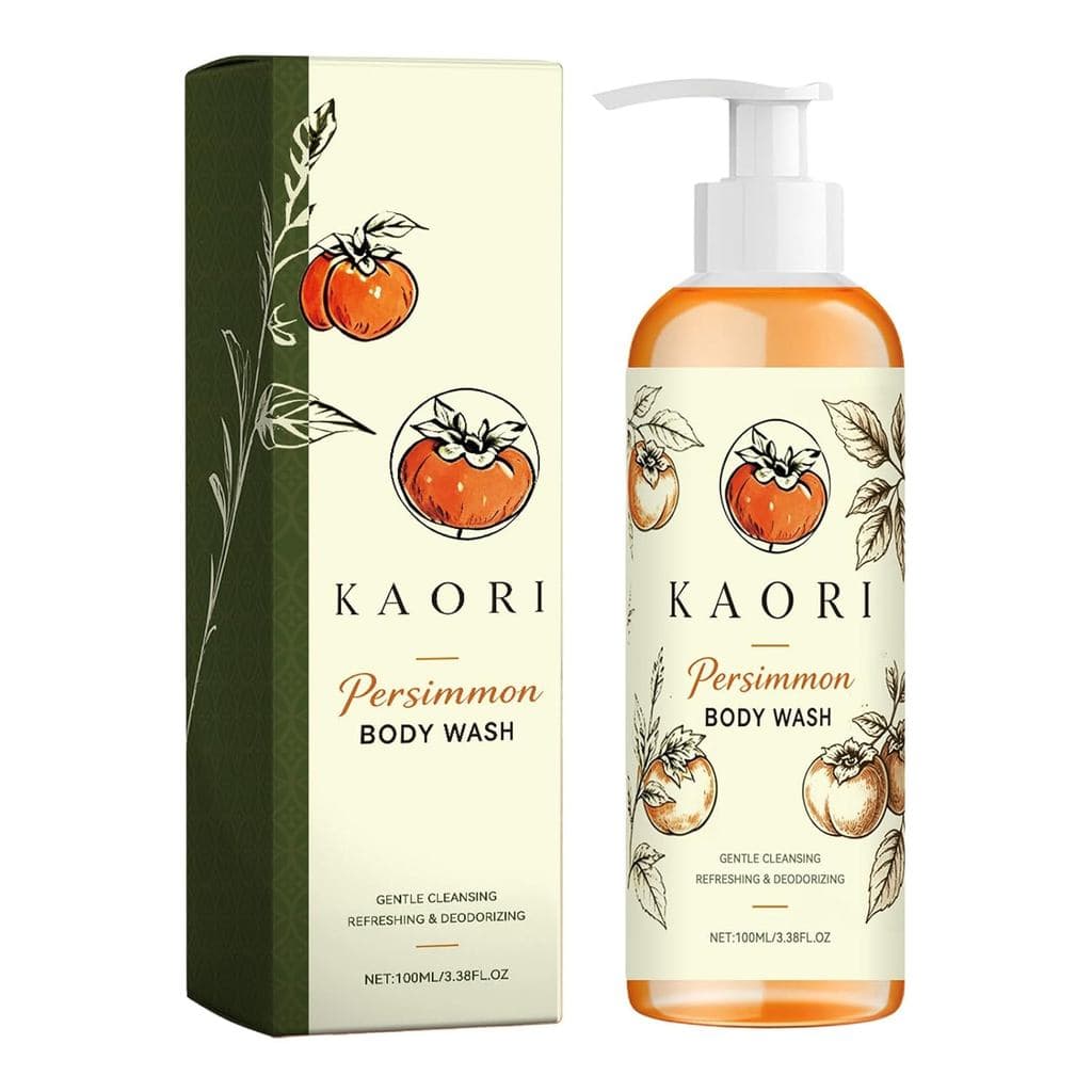 Sabonete Líquido Corporal Kaori de Caqui para Idosos, Sensação de Limpeza e Renovação, Purificante com Caqui Natural, De
