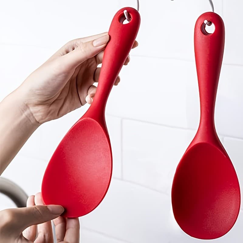 Espátula de Silicone para Arroz - Compatível com Utensílios de Cozinha Antiaderentes, Grau Alimentício, Resistente ao Ca