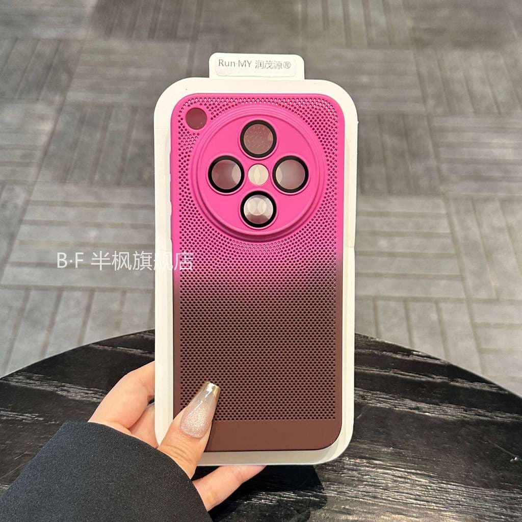 Adequado para a capa do telefone OPPO Find X8, design vazado em formato de favo de mel com gradiente, dissipação de calo