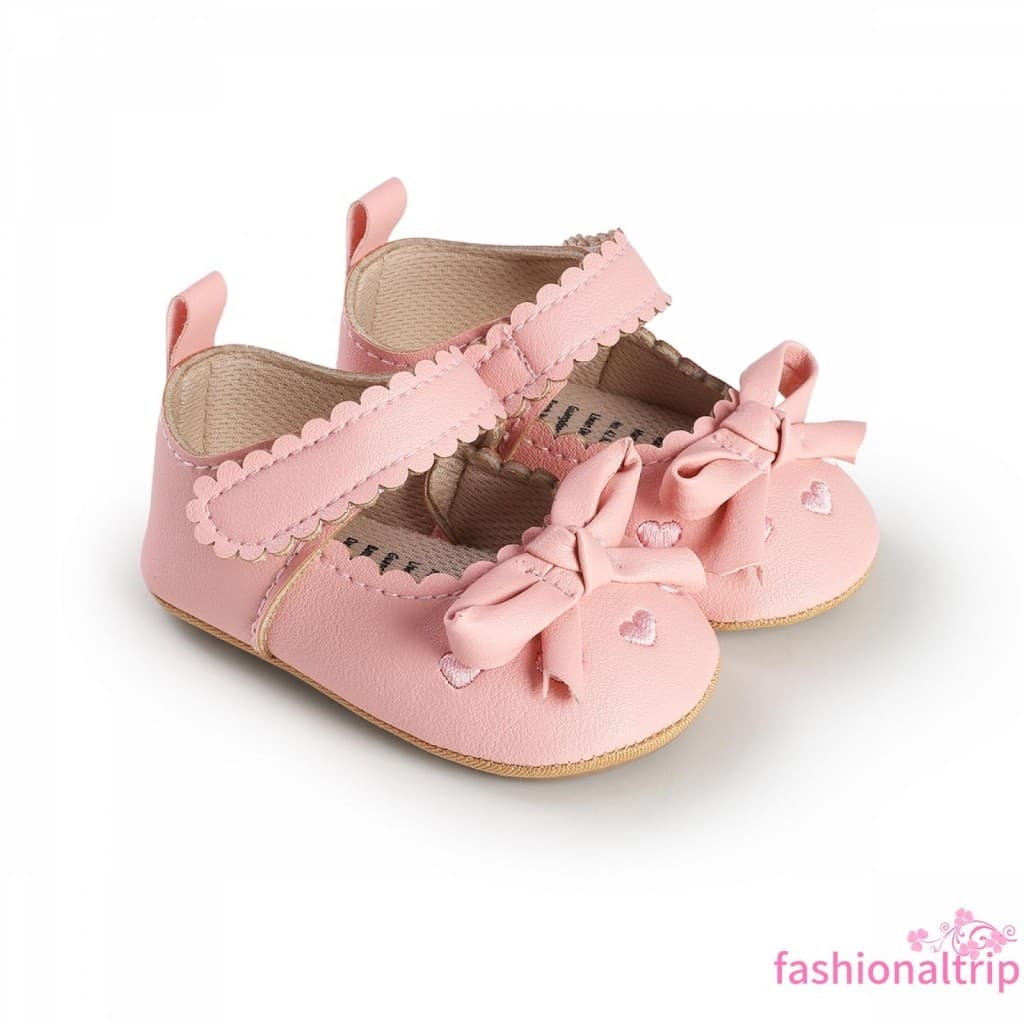[FaSh] Sapatilhas Mary Jane Para Bebês Meninas , Lindos Sapatos De Casamento Primeiros Passos Com Laço