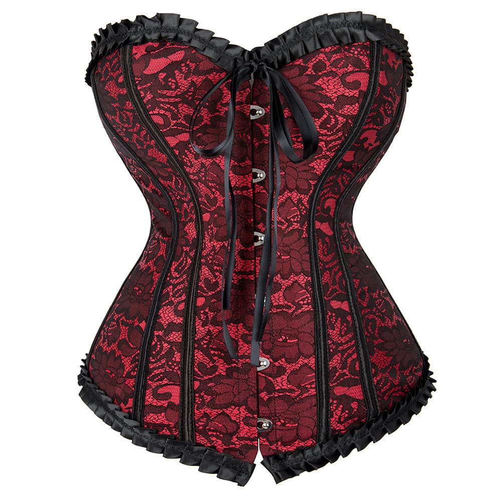 Corset YH4L para Mulheres, Bustiers Estilo Renascentista Floral, Tamanhos Grandes BXRW