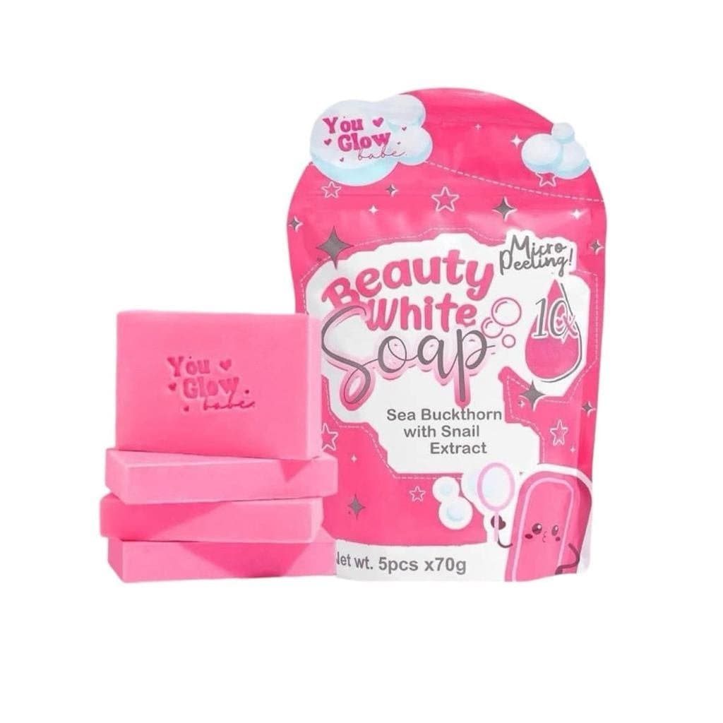 1 pacote de Sabonete de Algas Marinhas e Espinheiro Marítimo You Glow Babe Beauty (com extrato de caracol) - 5 barras x