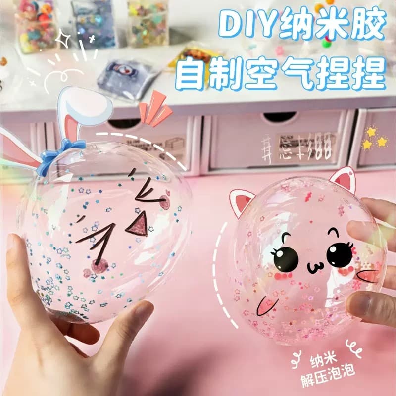 Nano cola pitada música sopro bolha nano fita descompressão ar pitada fita dupla face bolha de sopro diy bola caseira co