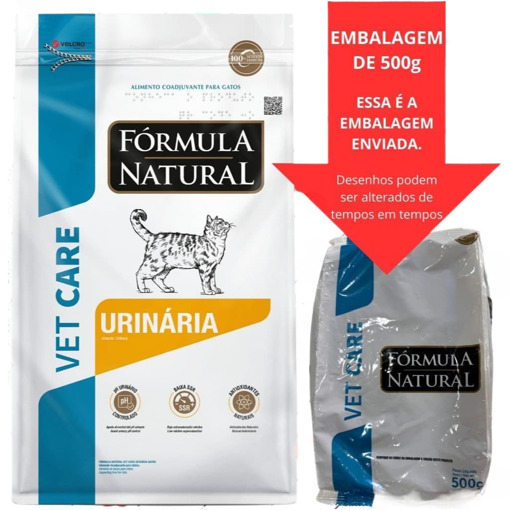 Ração 500g - Fórmula Natural Vet Care Urinária Gatos - Dissolve Estruvita