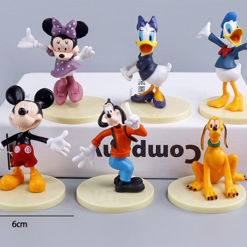 Conjunto de 6 Peças de Personagens do Clube Mickey: Pato Donald, Minnie, Lagarta, Margarida, Brinquedo de PVC 8OYR