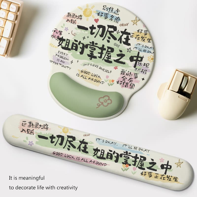 Mouse Pad Criativo com Descanso de Pulso, Espesso, Antiderrapante de Borracha, para Escritório, Fofo para Meninas JNS6