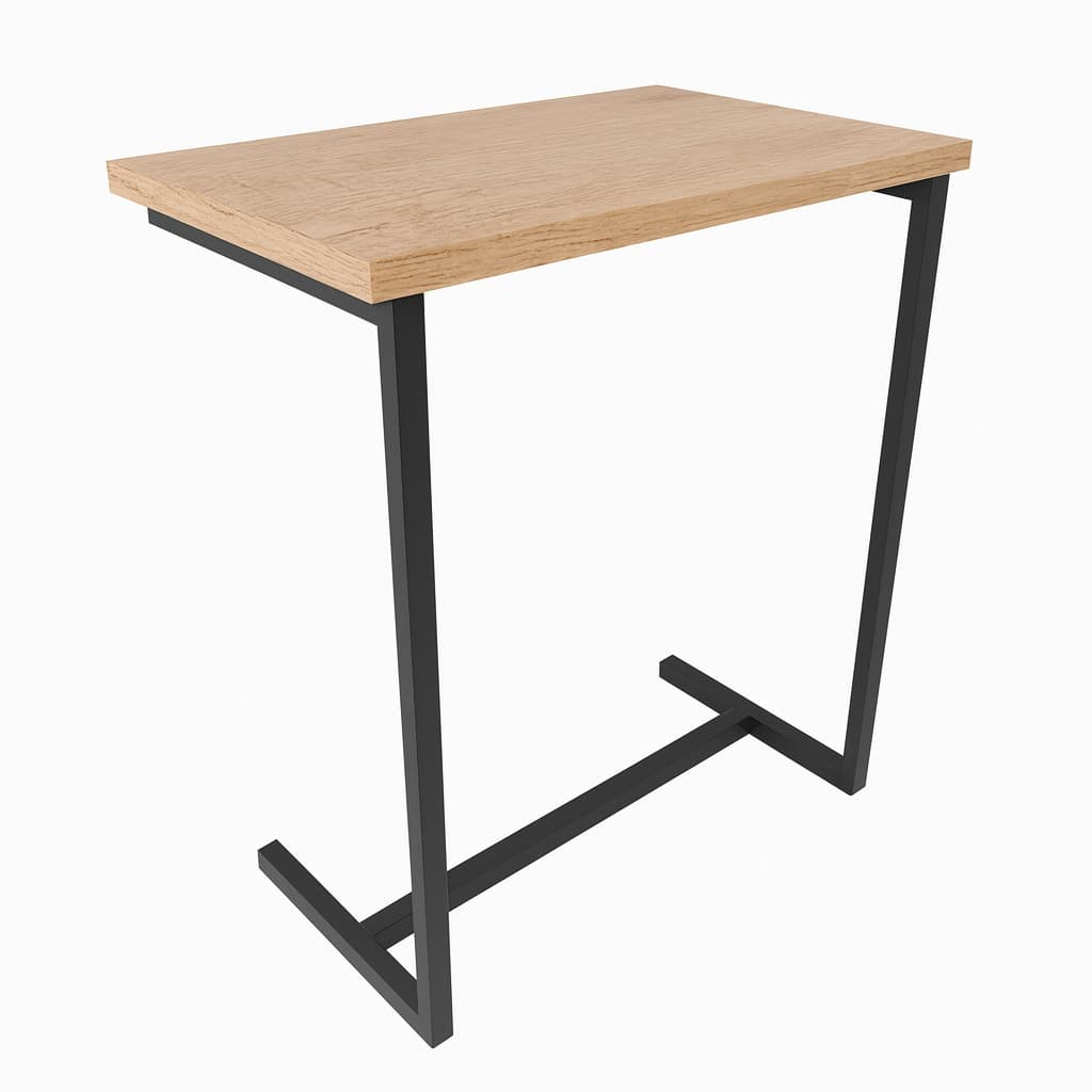 Mesa de Notebook Aparador de Sofá MDP Estrutura Metalon