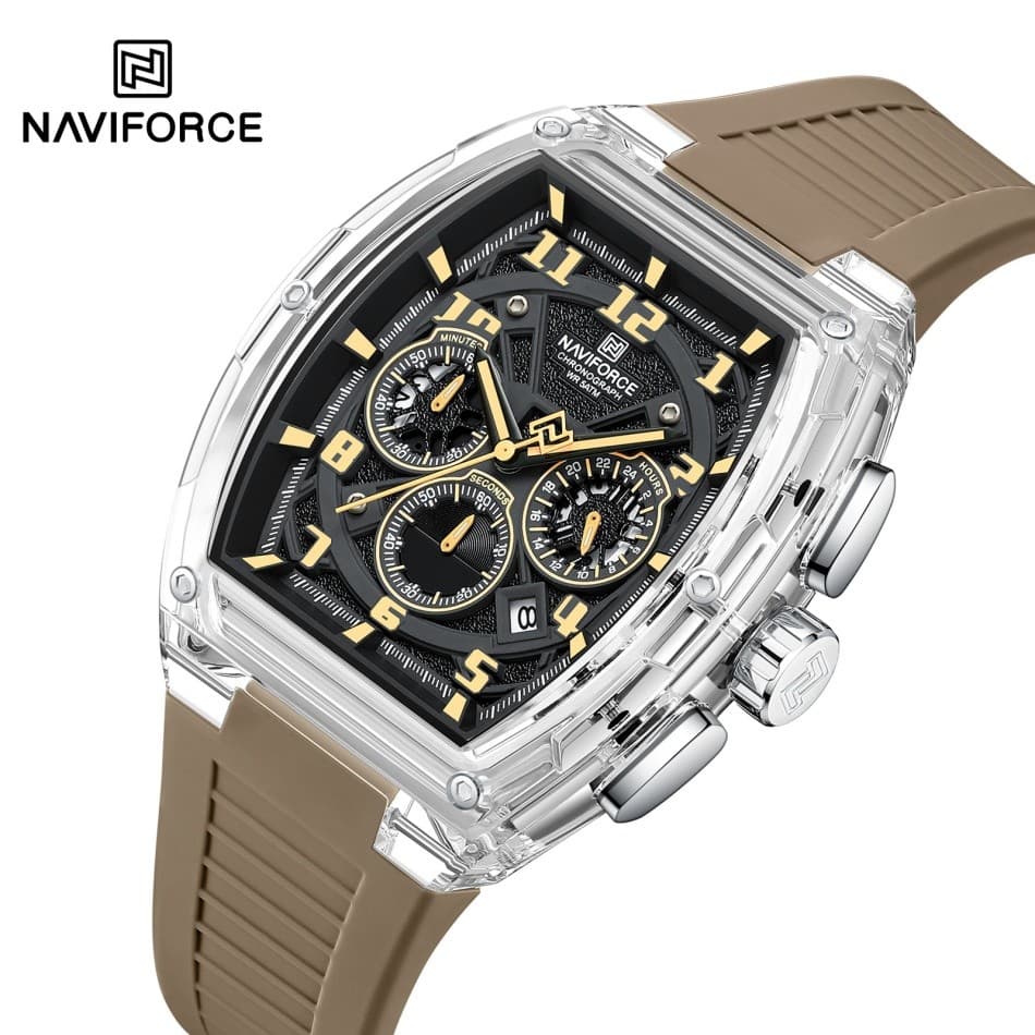 NAVIFORCE NF6118 Pulseira Esportiva Masculina De Silicone Com Ponteiro Luminoso Display Calendário Relógio Movimento De