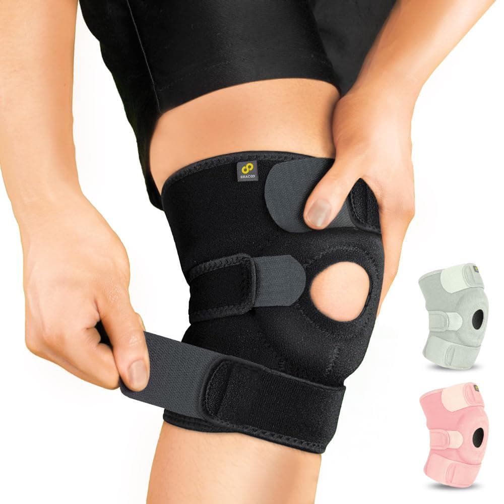 Joelheira ajustável Bracoo KS10 para patela e ligamentos, joelheira esportiva, adequada para osteoartrite, possui suport