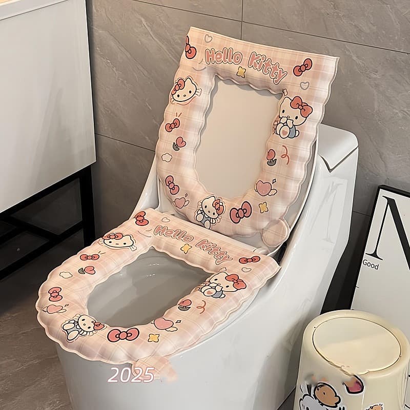Capa de Assento Sanitário Hello Kitty, Universal para Todas as Estações, Tipo Adesivo, Capa de Assento Sanitário para Me