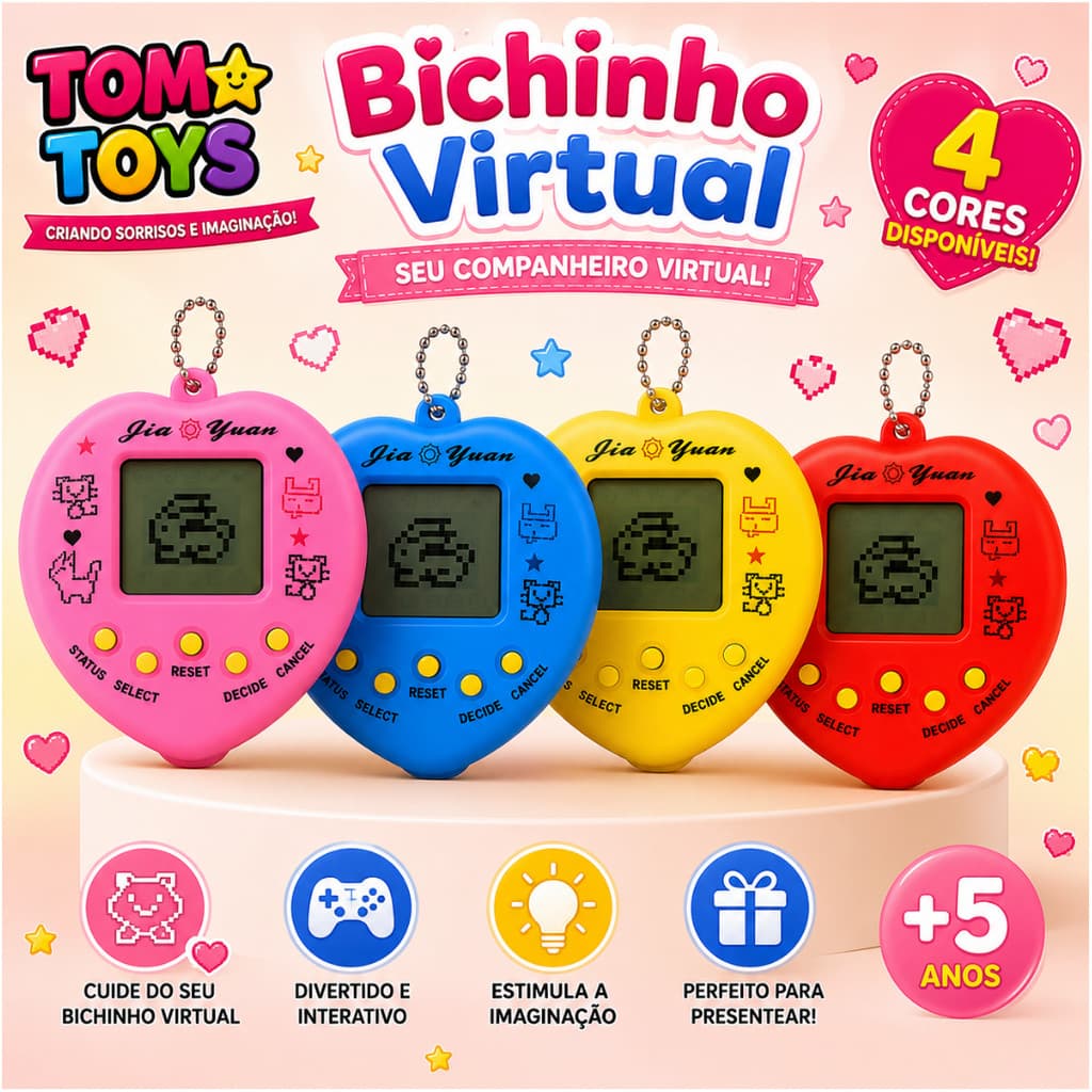 Bichinho Virtual Tamagotchi Original Egg Coração 168 Bichos Em 1 Nostálgico Pet Virtual