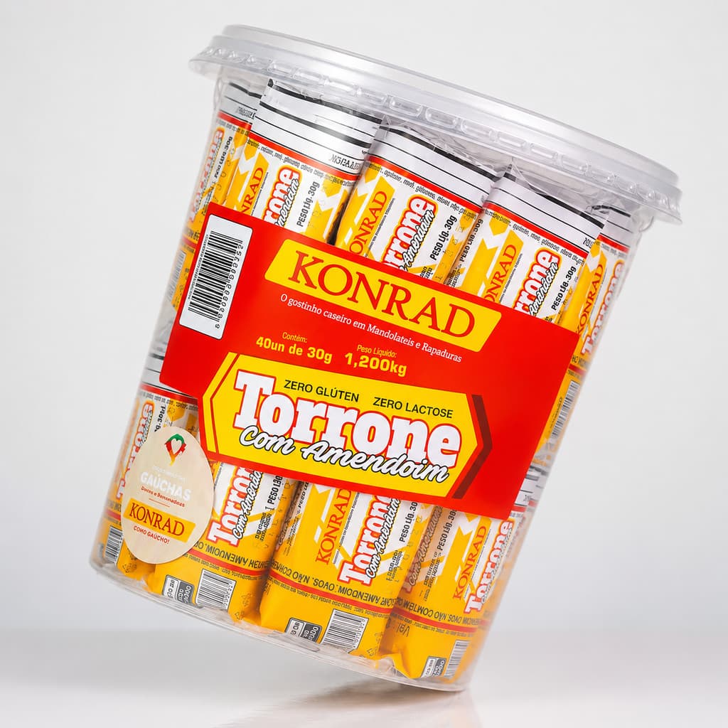 Pote Torrone com Amendoim Konrad 1,2kg com 40 Unidades