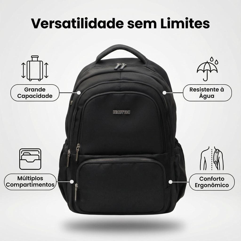Mochila Unissex de Alta Capacidade para Rotina Urbana e Viagens Curtas