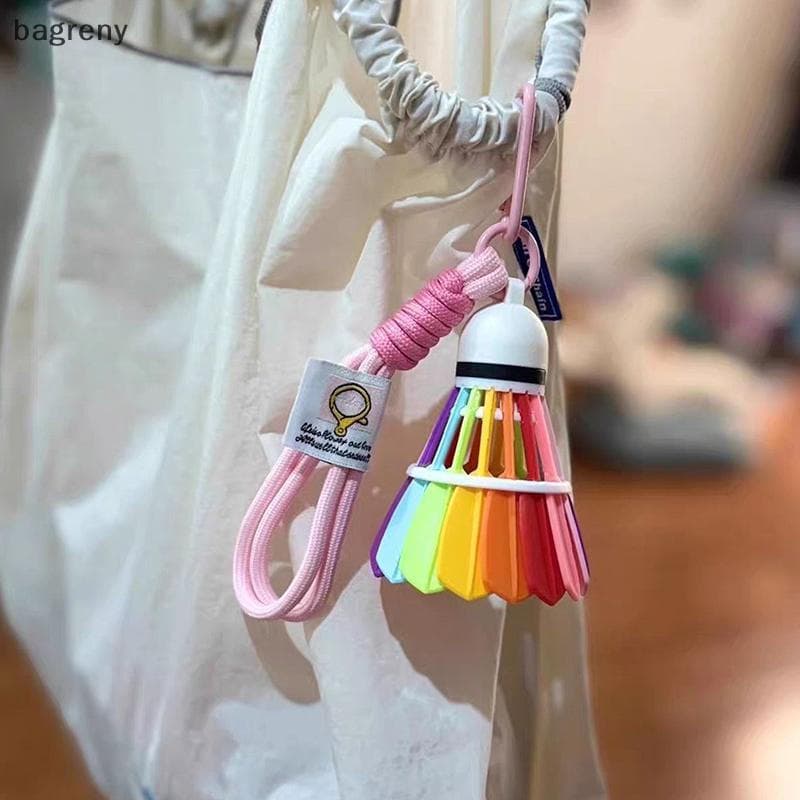 Chaveiro Criativo Mini Raquete de Badminton 3D com Bola, Lembrança Esportiva, Acessório para Decoração de Bolsa e Carro