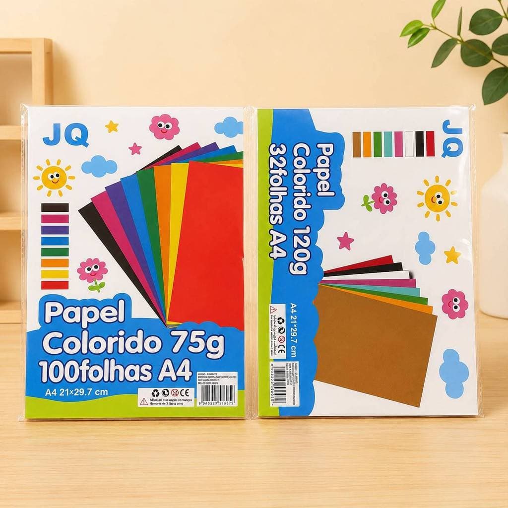 Papel Color Set A4 Colorido 75g ou 120g para Trabalhos Escolares Artesanato Scrapbook Origami