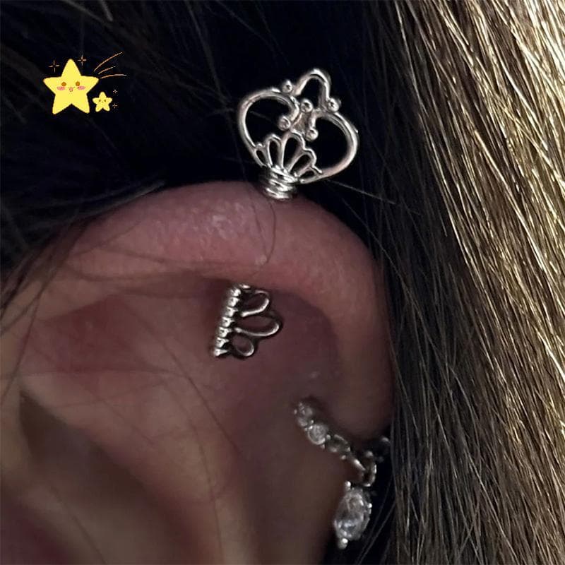 [JBTH] Prego De Osso De Orelha Com Chave Oca Exclusiva E Fofa Para Mulheres , Meninas , Brincos Simples De Prevenção De