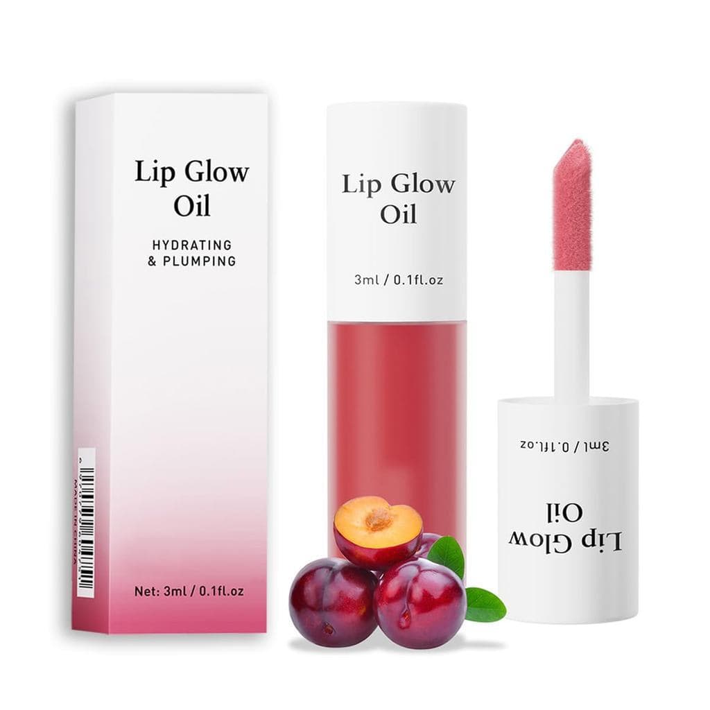 Óleo Labial Coreano - Óleo Labial com Sabor Frutado, Hidratante e Nutritivo, Não Gruda no Copo, Brilho Labial Transparen