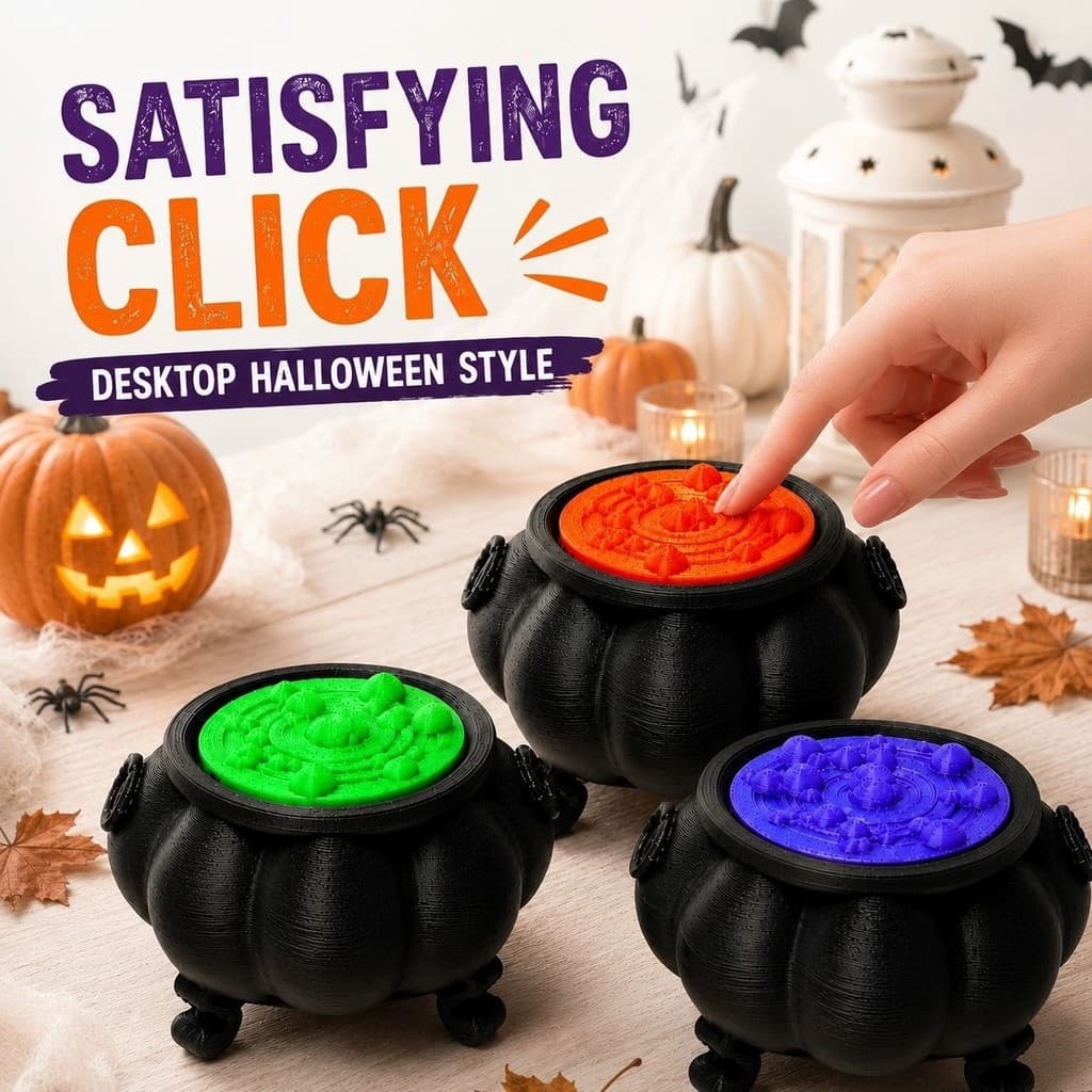 Caldeirão Compacto De Halloween Fidget Toy Laranja Verde Azul Opções De Cores