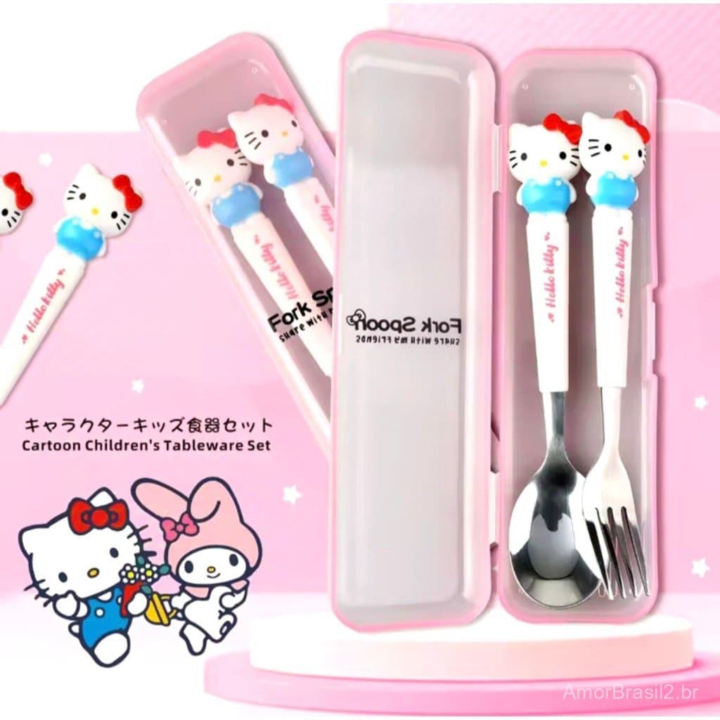 CONJUNTO DE TALHERES HELLO KITTY E AMIGOS