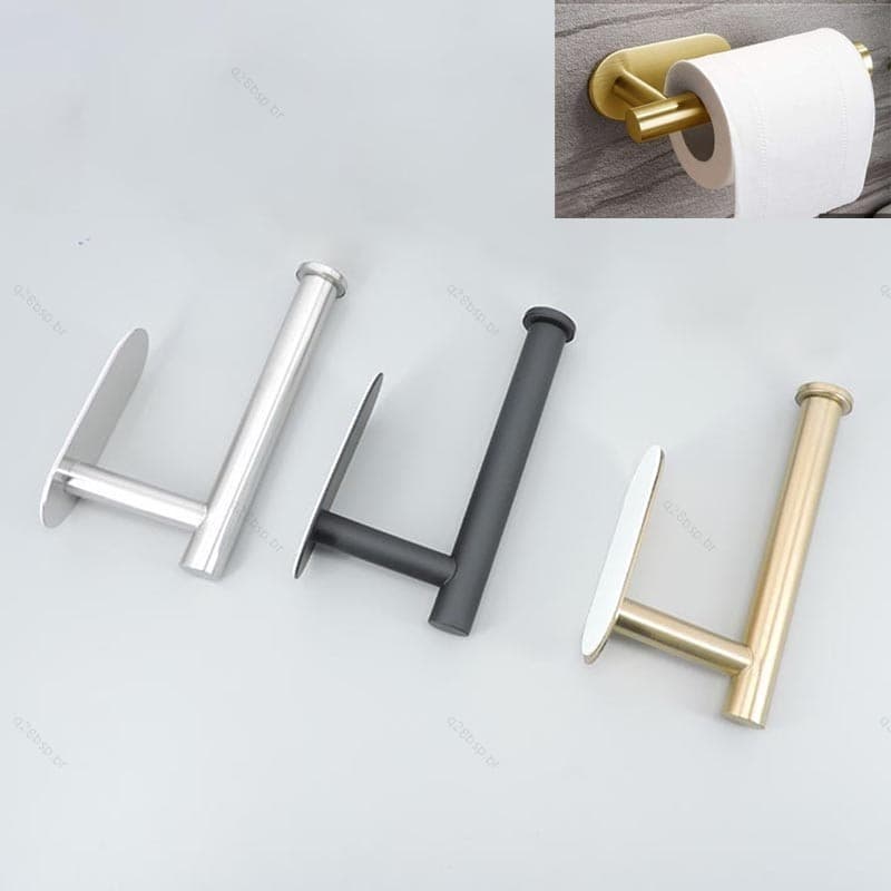 Suporte De Toalha De Papel Inoxidável Com Fita Adesiva traceless , Rolo Higiênico Para Banheiro , Sem Perfuração BR28B