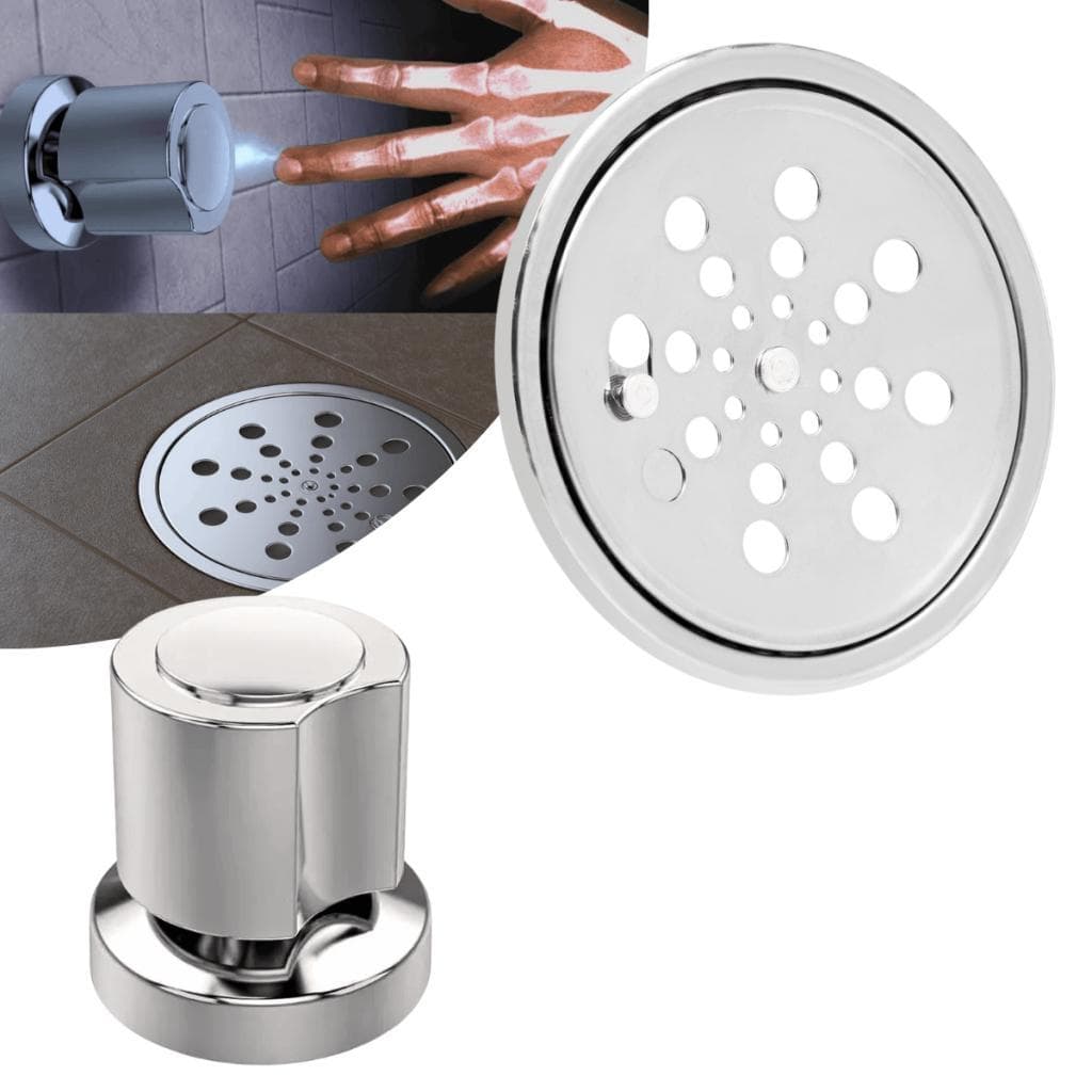 Kit Acabamento Registro Deca C-40 + Ralo Redondo 15x15 Inox Cromado Moderno