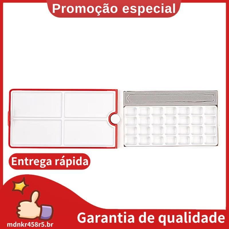 Paleta De Bandeja De Pintura Em Aquarela , Design Dobrável De 28 Grades , Caixa , Ferramentas Materiais De Arte A . mdnk