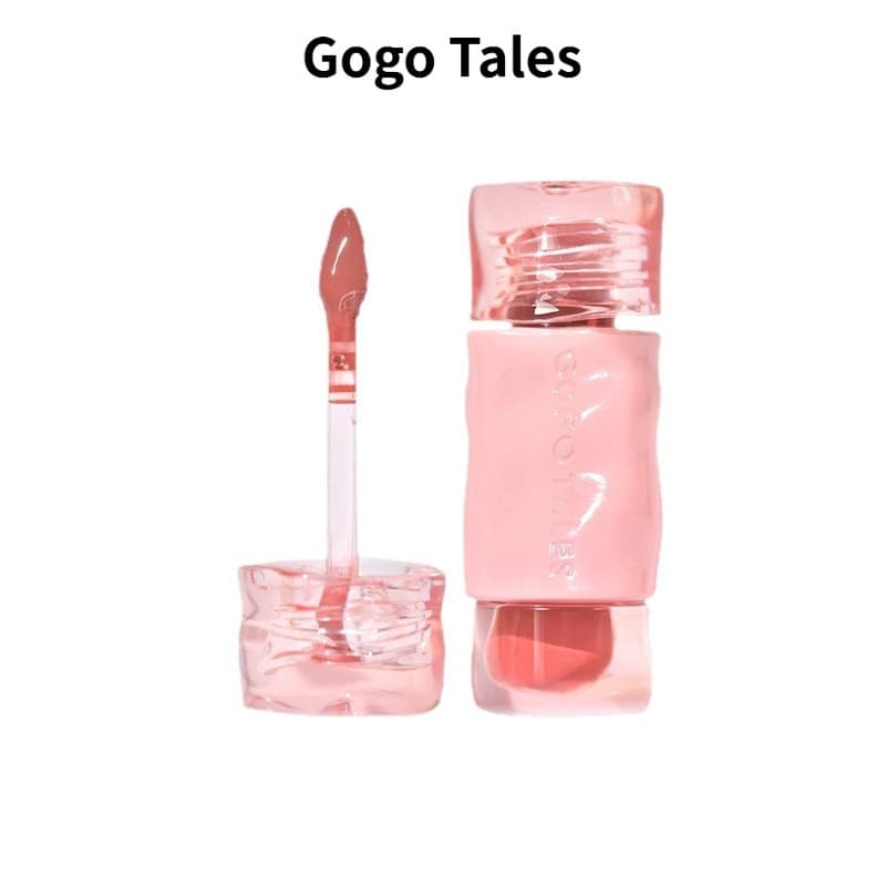 GOGO TALES Sheer Shine Mirror Water Lip Gloss , Transparente Aquoso Brilho Laranja Leite Chá Tom Hidratante De Longa Dur
