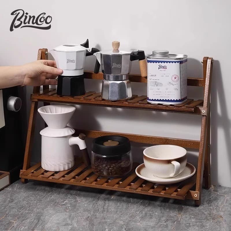 Bincoo rack de armazenamento de eletrodomésticos de café, madeira de bambu, rack de armazenamento doméstico, ferramenta
