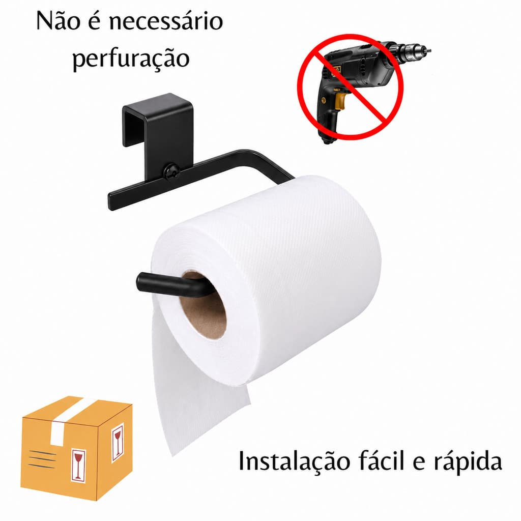 Suporte Papel Higiênico Para Caixa Acoplada Cromado Banheiro, para colocar Papel