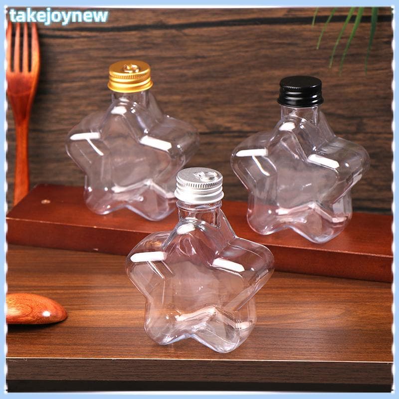 [takejoynewBR] 200ML Garrafa De Plástico Com Estrela Fofa Transparente Leite Chá Café Água Copo De Suco Garrafas De Bebi