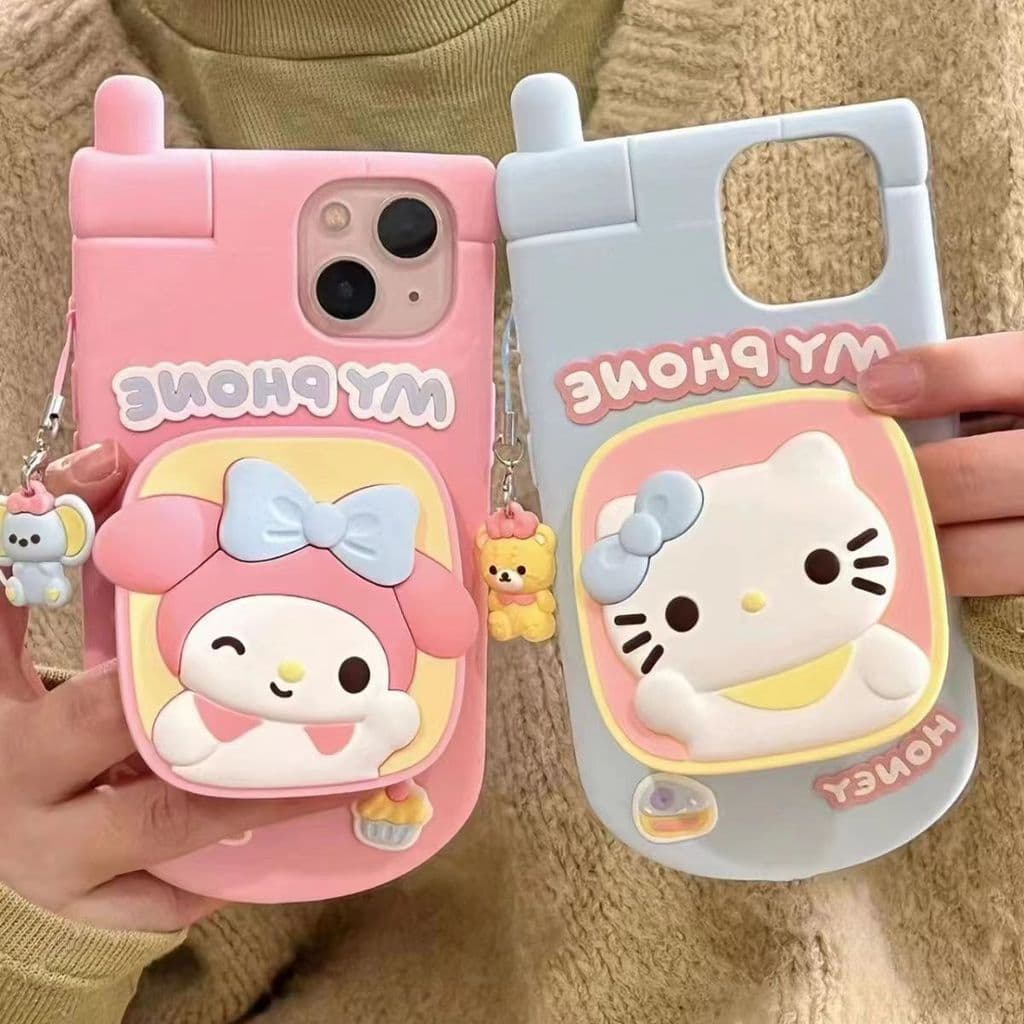 Capa Celular Antiga My Melody/Hello Kitty | Oferta Especial para iPhone 16/15/14/13/12