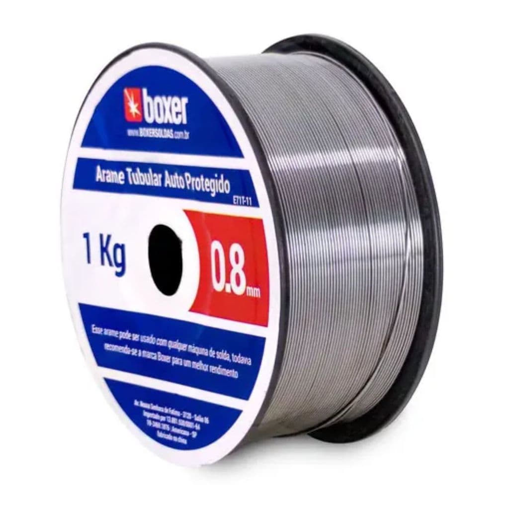 Arame Mig Sem Gás 0.8mm Boxer Rolo 1kg Para Máquina De Solda