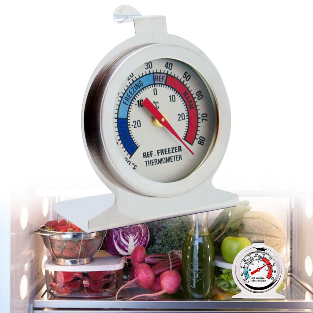 Termômetro Analógico De Aço Inoxidável Para Geladeira E Freezer Em Escala Dupla ° C F Medidor De Temperatura Pendurado S