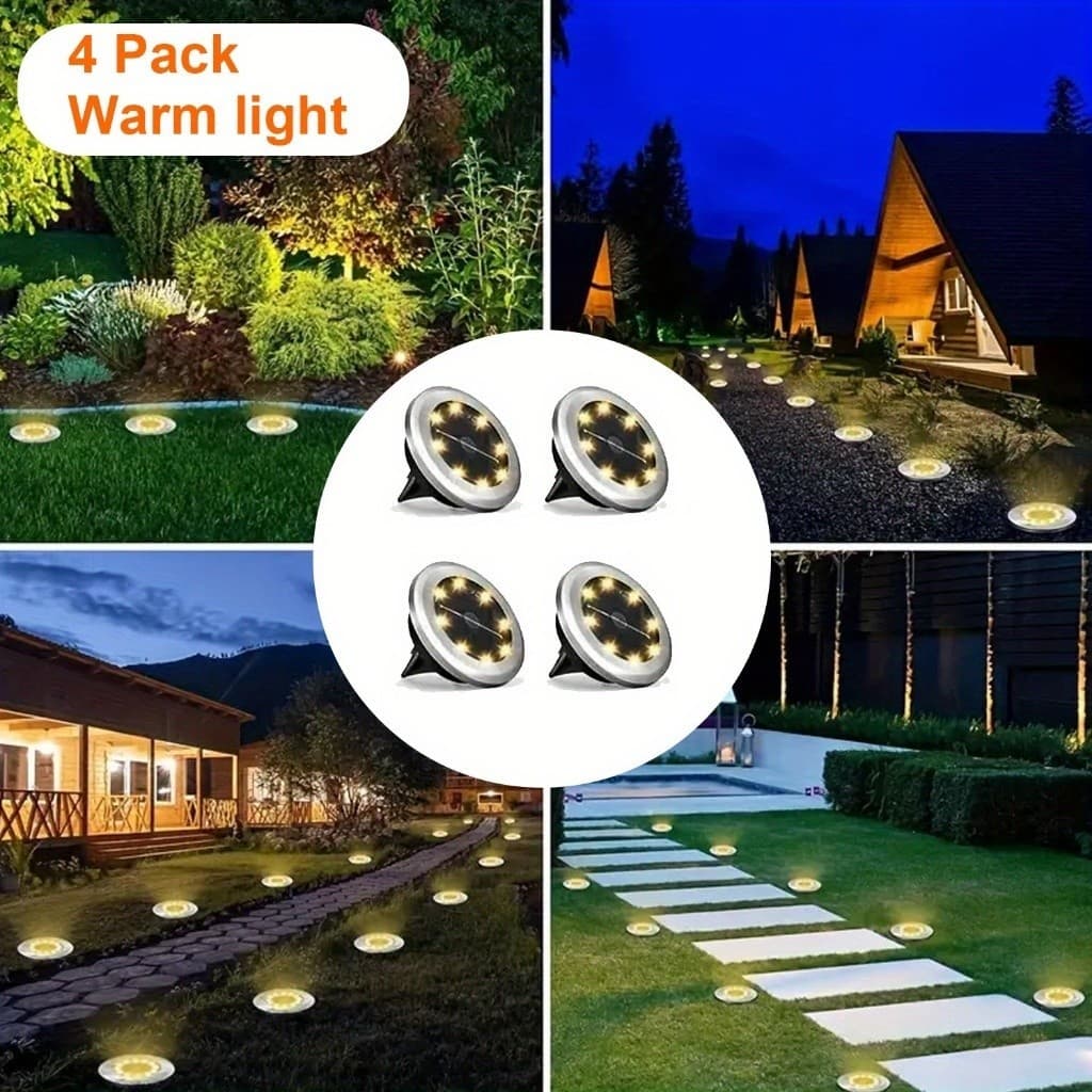 Kit 2/4/8 Luminária Solar 8 LEDs Com Sensor Para Jardim Externa Prova D'água Luz Led Solar Lâmpada Uso Externo/Camin