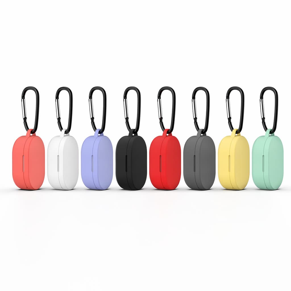 Capa AirDots 1 2 3 Silicone Premium 8 Cores Modernas com Mosquetao, Toque Macio Antiderrapante, Protecao Completa
