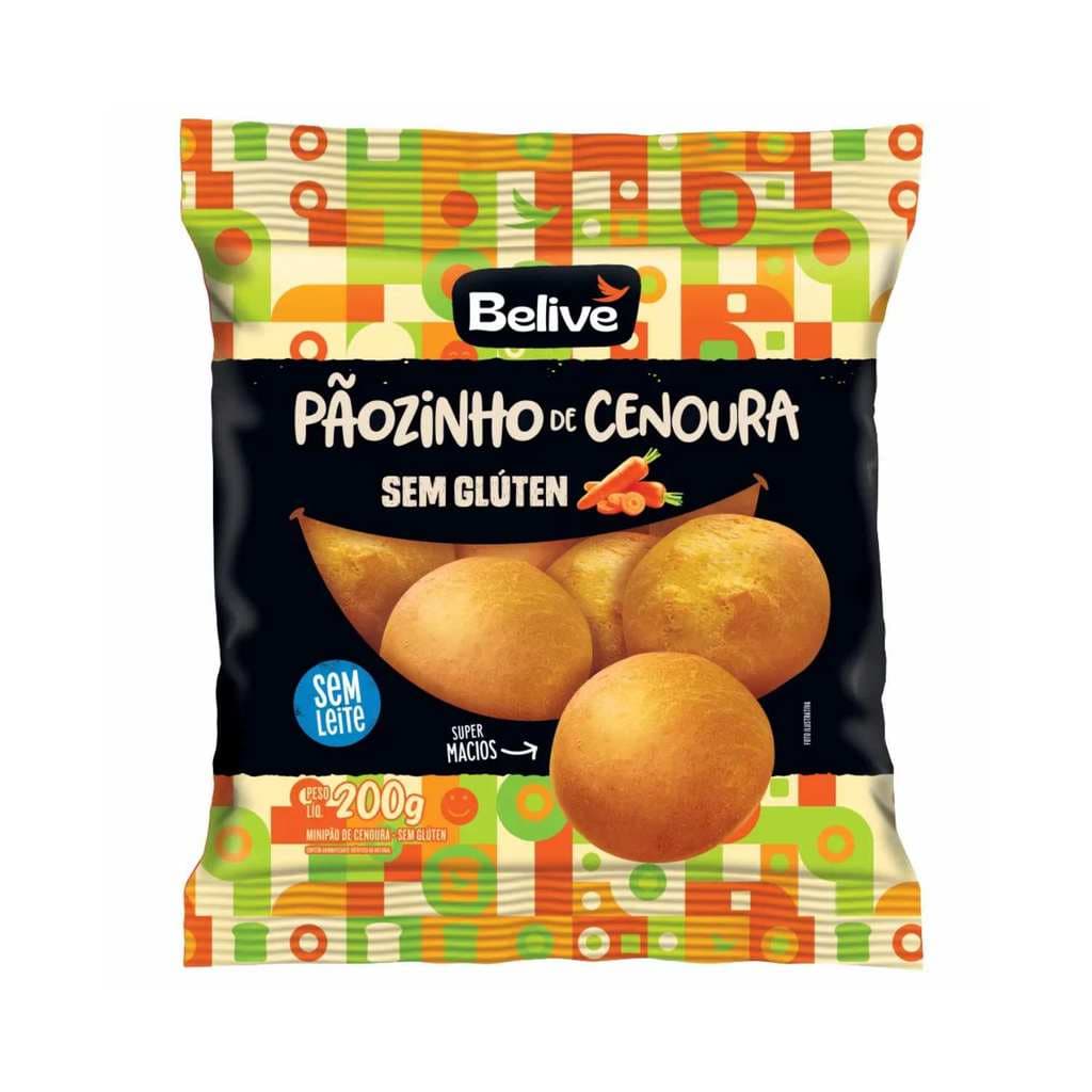 Pãozinho De Cenoura Sem Glúten Sem Lactose - Belive 200g