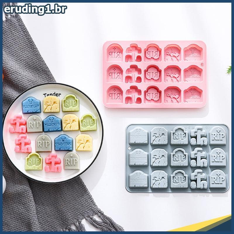 erudi Halloween Molde De Silicone Fantasmas Abóboras Morcegos Casas Assombradas Lápides Designs Cozimento Bolos De Choco
