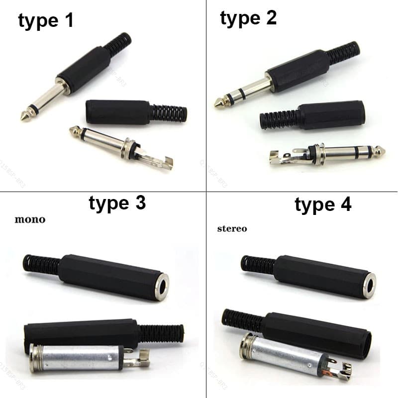 6.5mm 6.35 Mono/Estéreo Tomada De Áudio 6.35mm Macho Fêmea 2 3 Pólos Soquete Conector Solda HeadPhone 1/4 " BR15B3
