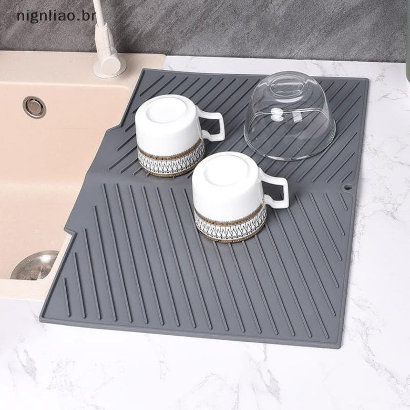 nignliao Almofada De Drenagem De Silicone Com Furo Tapete De Secagem Potes Prato Dreno Esteira Para Utensílios De Cozinh