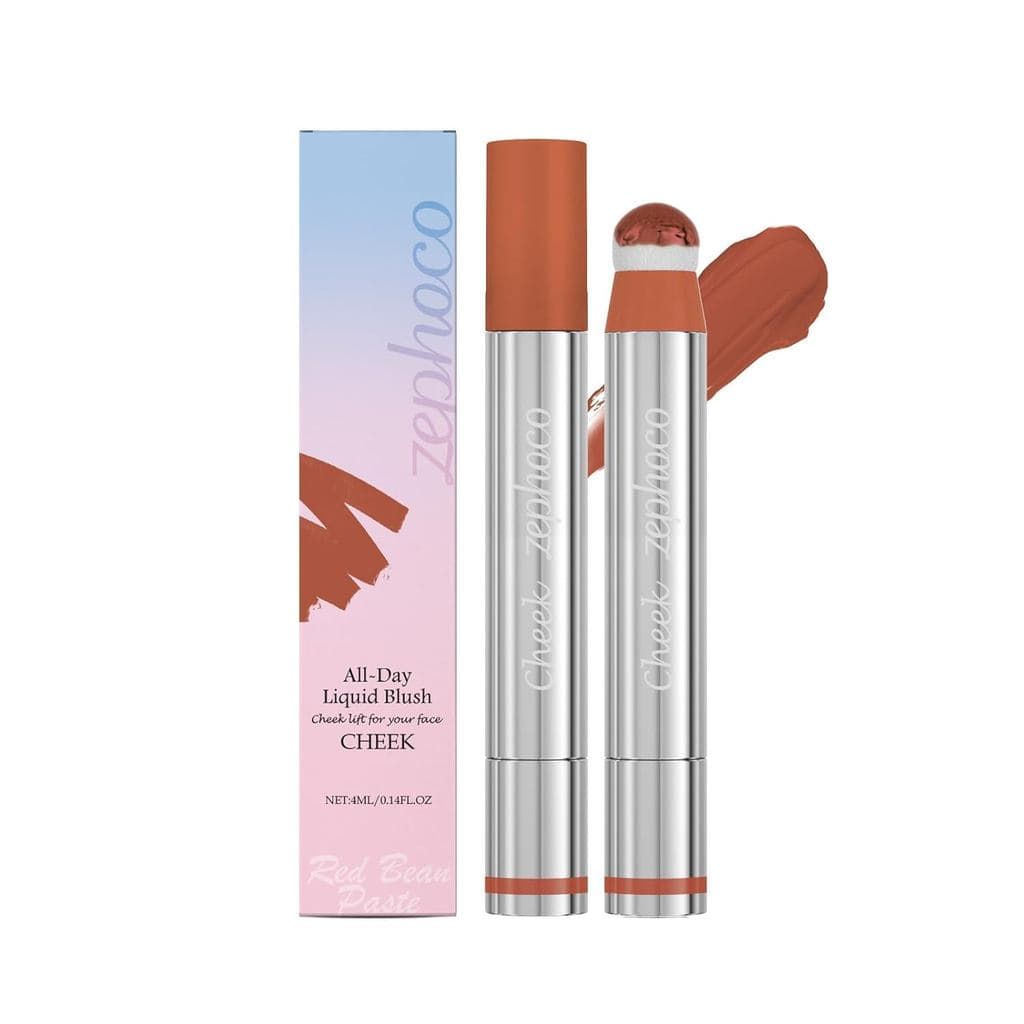 CCbeauty STAY-ON Blush Líquido para Bochechas, Blush Leve com Tom Frio, Blush em Bastão Cor Pêssego, Delineador Labial,
