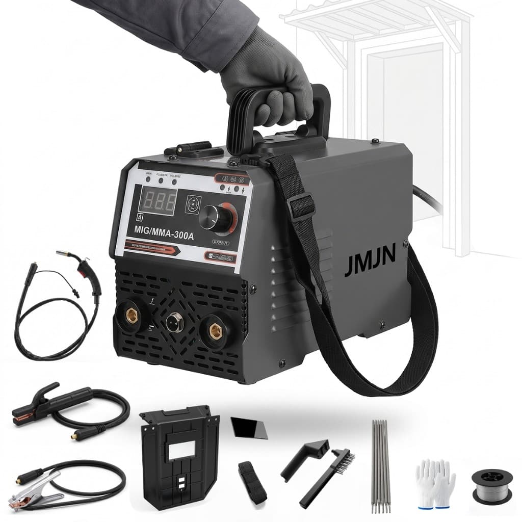 Máquina Solda Inversora MMA 300a Sem Gás 2 Em 1 220v com Tocha Mig E Acessórios