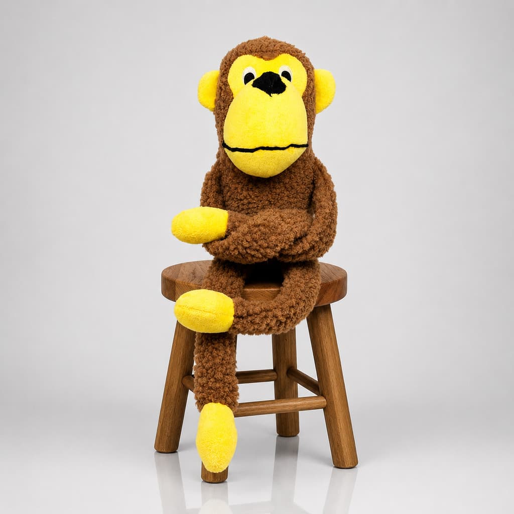 Brinquedo Macaco Pelúcia Para Cachorro e Gato Mordedor Com Som Pet Resistente Interativo 45cm