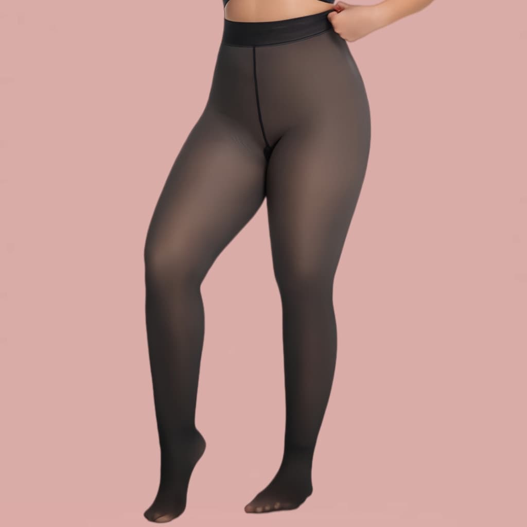 Meia Calça Forrada Plus Size e Slin Translucida Peluciada Para O Frio Confortavel Quente Inverno ModaFeminina 2901.1