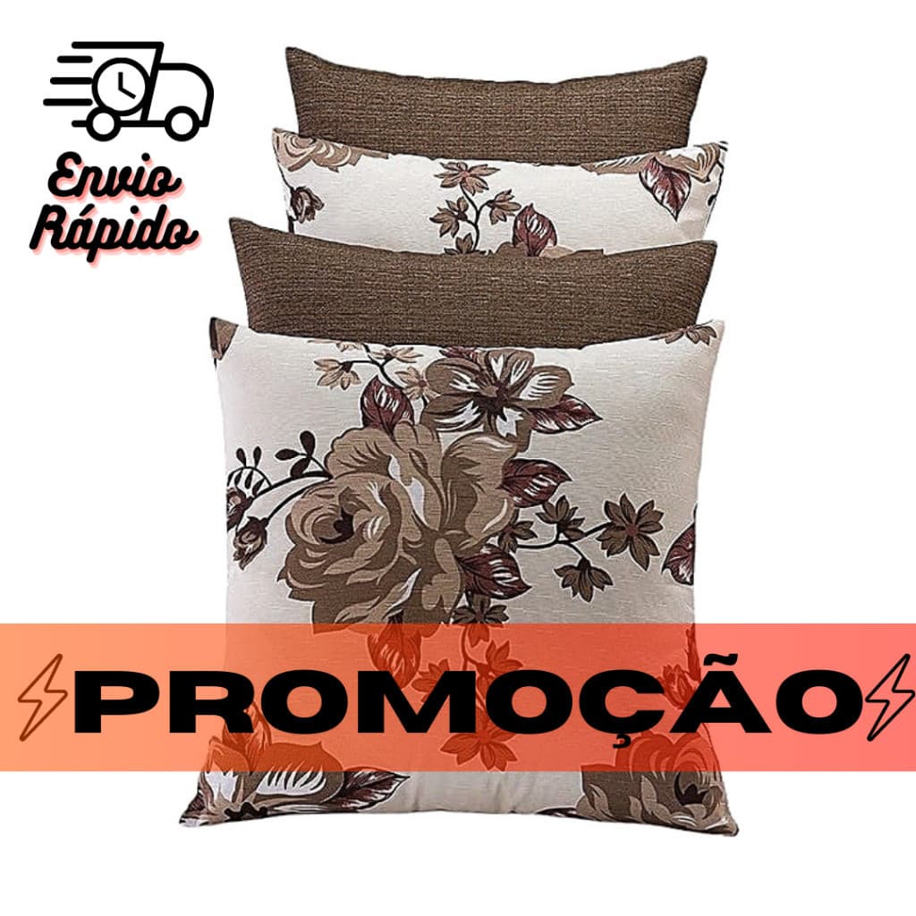 Kit Com 4 Capa de Almofada 45x45 Capa Almofada Com Zíper Almofadas Para Sofá